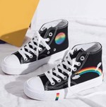 Sneakers - fede høje Sneakers i sort med regnbue